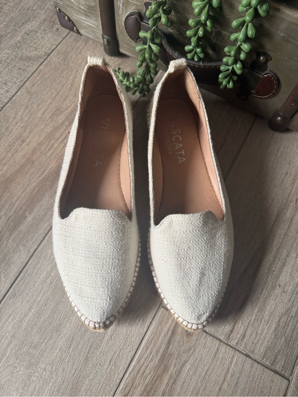 Viscata Barcelona Palafrugell Linen Espadrilles Ivory flats